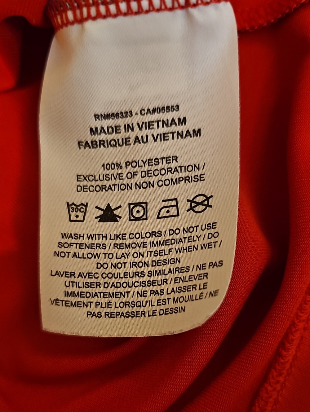 Nike Red Short Sleeve Performance Tee with White Swoosh - Picture 6 of 6